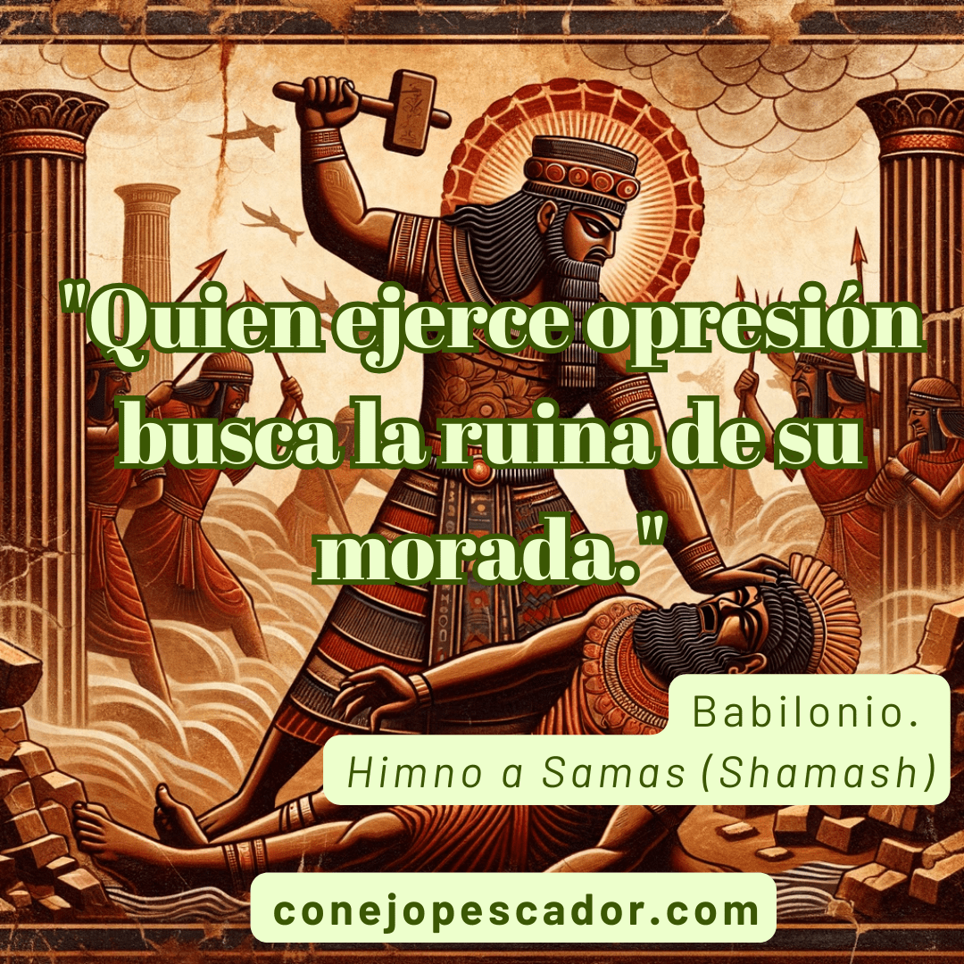 Enseñanza ética del hiumno a Samas, babilonio, contra la opresión